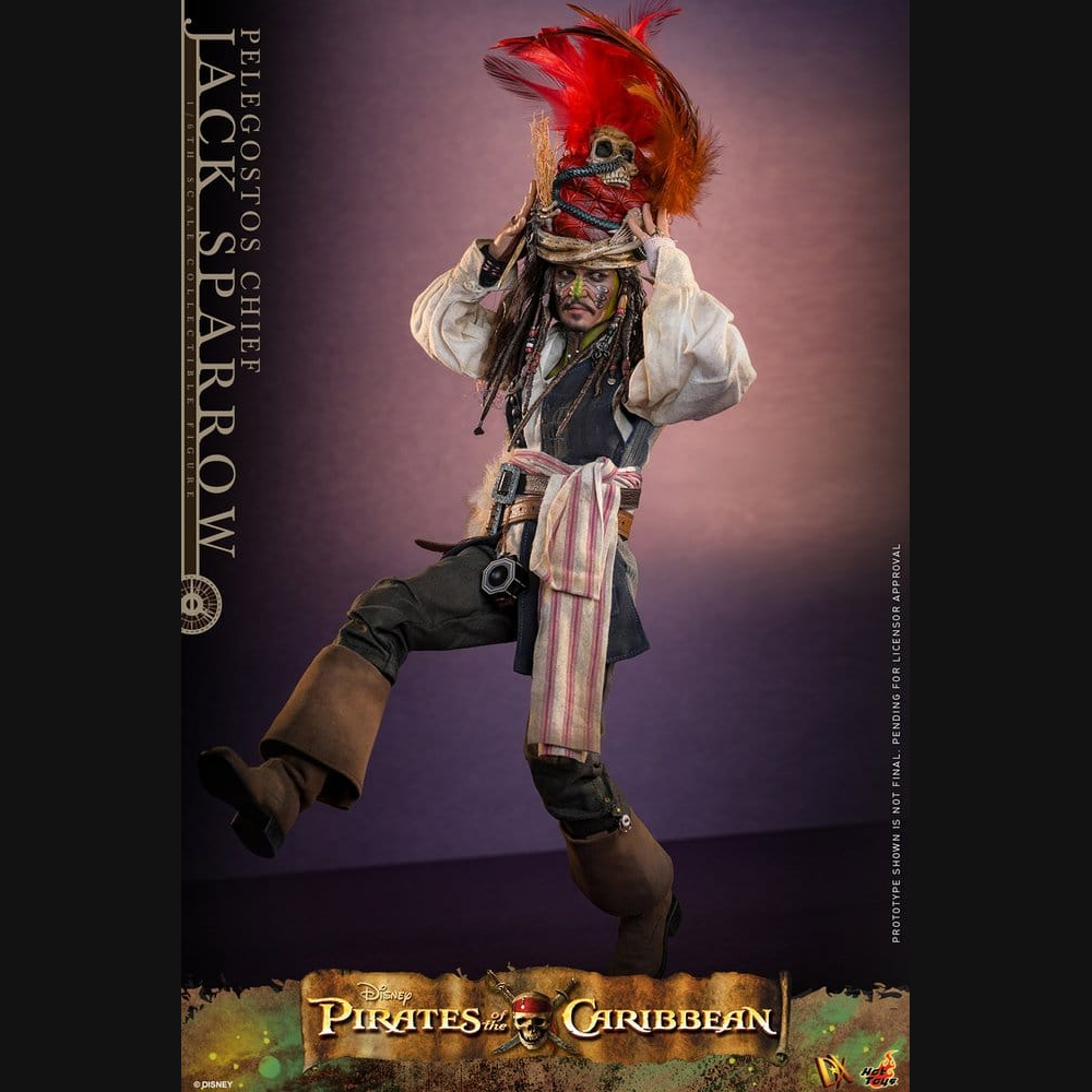 Hot Toys Fluch der Karibik 2 - Jack Sparrow Häuptling von Pelegostos DX 1/6 Actionfigur