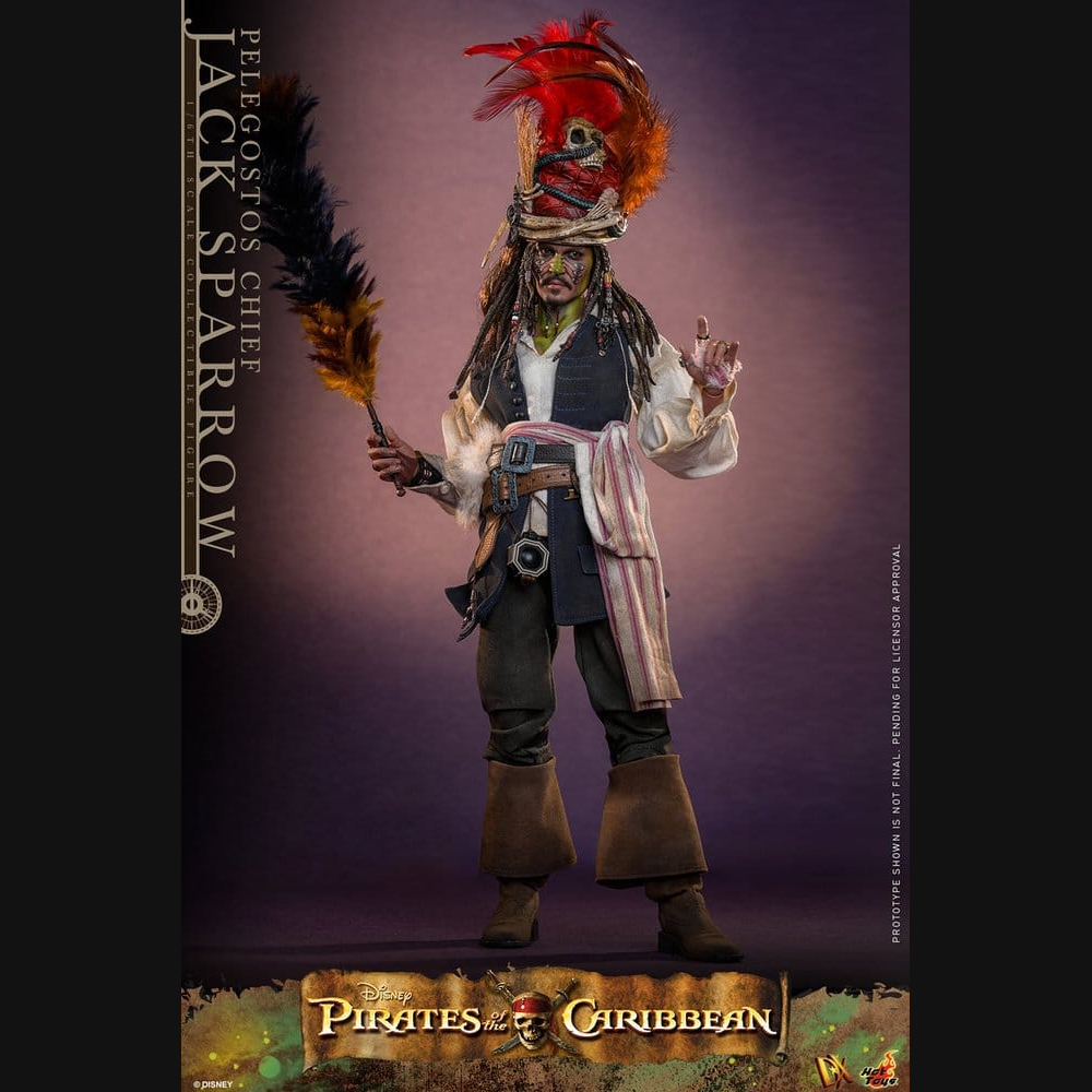 Hot Toys Fluch der Karibik 2 - Jack Sparrow Häuptling von Pelegostos DX 1/6 Actionfigur