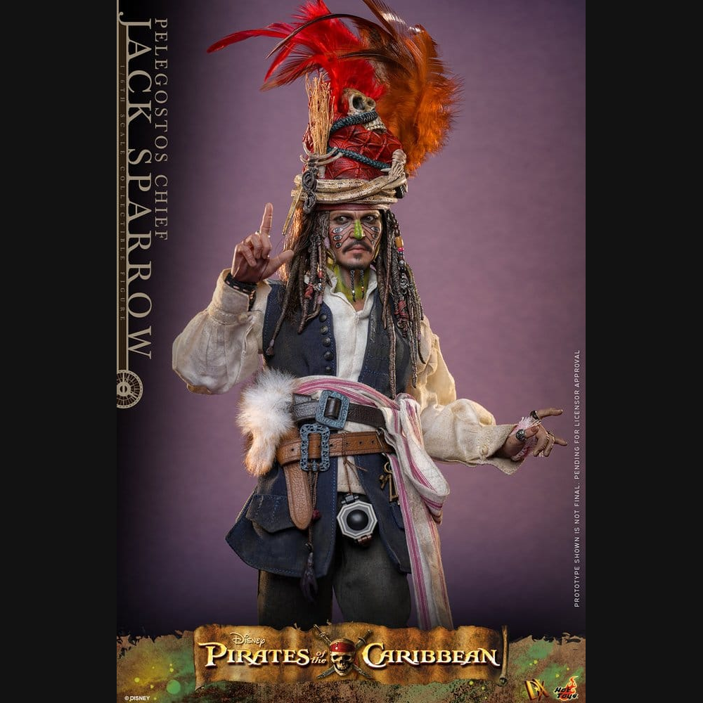 Hot Toys Fluch der Karibik 2 - Jack Sparrow Häuptling von Pelegostos DX 1/6 Actionfigur