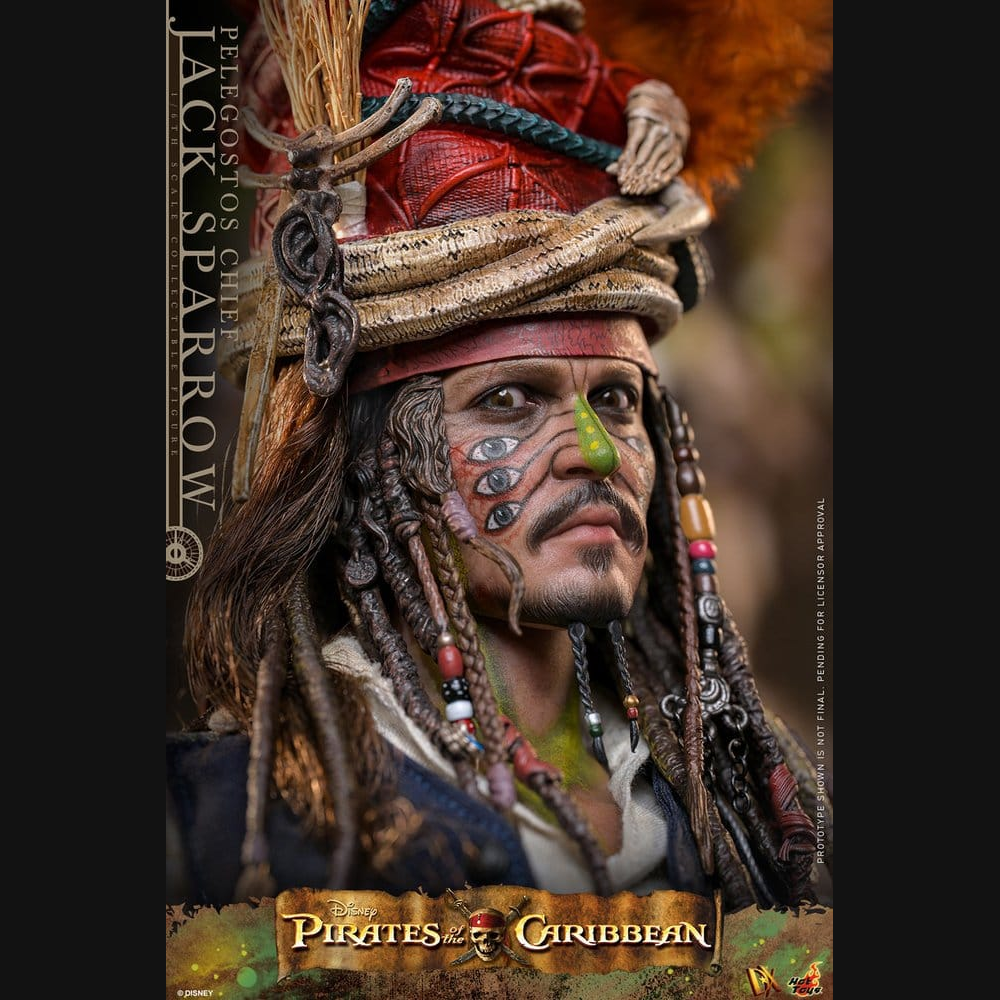 Hot Toys Fluch der Karibik 2 - Jack Sparrow Häuptling von Pelegostos DX 1/6 Actionfigur
