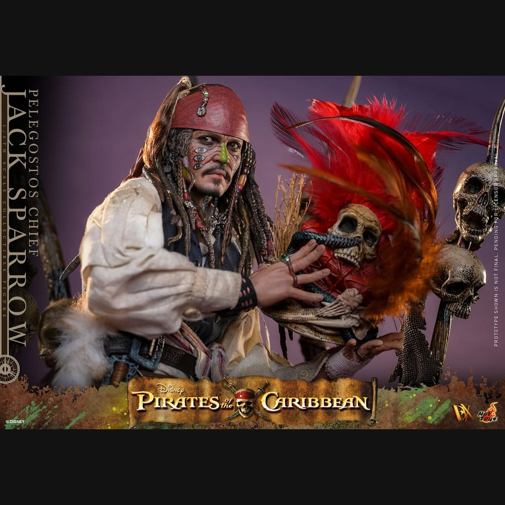 Hot Toys Fluch der Karibik 2 - Jack Sparrow Häuptling von Pelegostos DX 1/6 Actionfigur