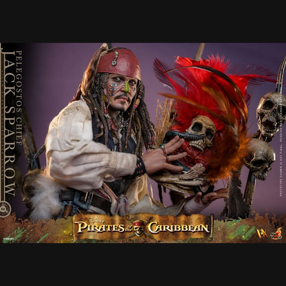 Hot Toys Fluch der Karibik 2 - Jack Sparrow Häuptling von Pelegostos DX 1/6 Actionfigur