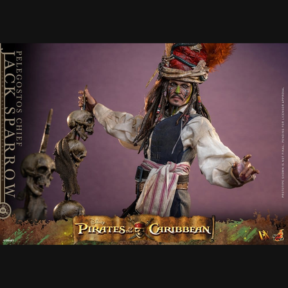Hot Toys Fluch der Karibik 2 - Jack Sparrow Häuptling von Pelegostos DX 1/6 Actionfigur