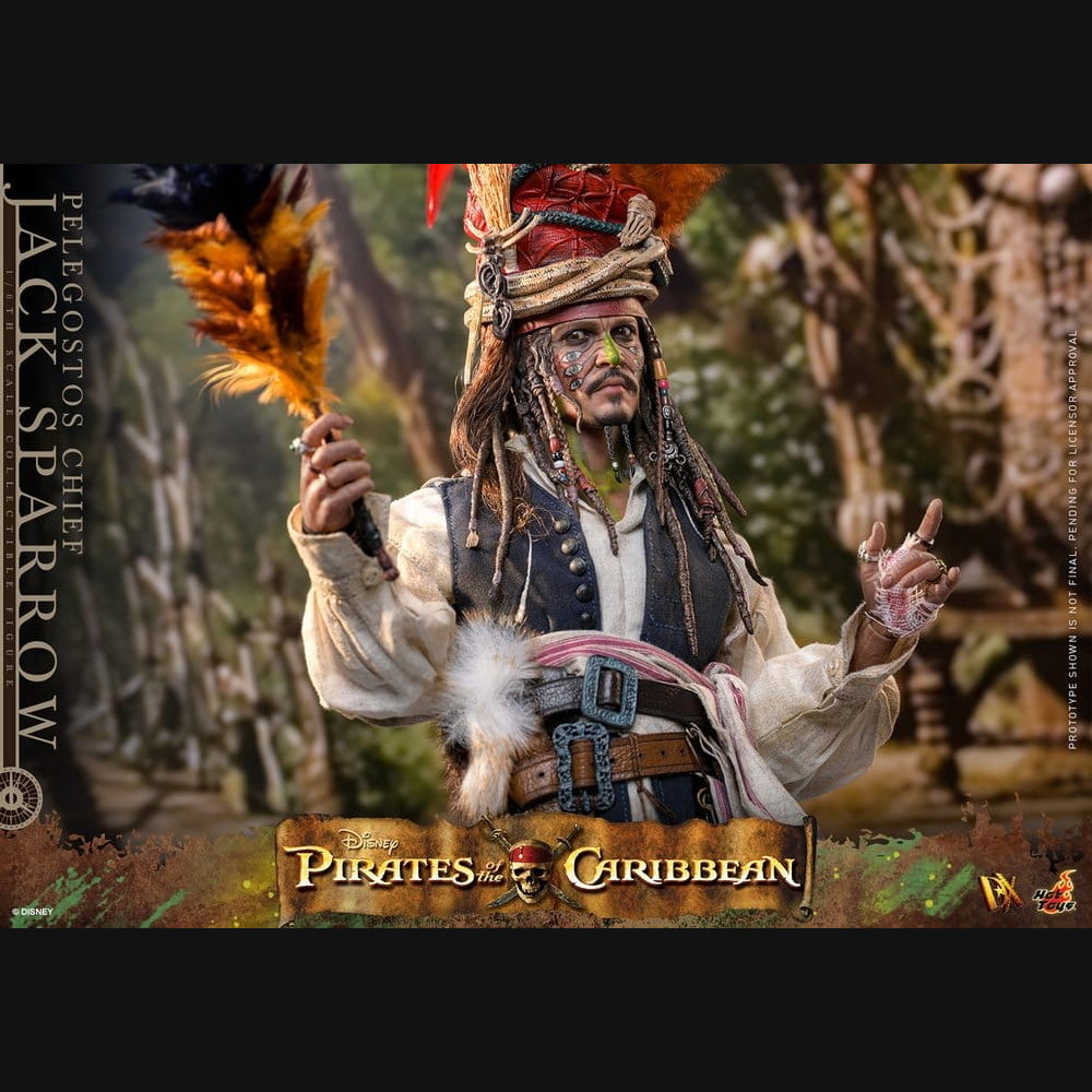 Hot Toys Fluch der Karibik 2 - Jack Sparrow Häuptling von Pelegostos DX 1/6 Actionfigur