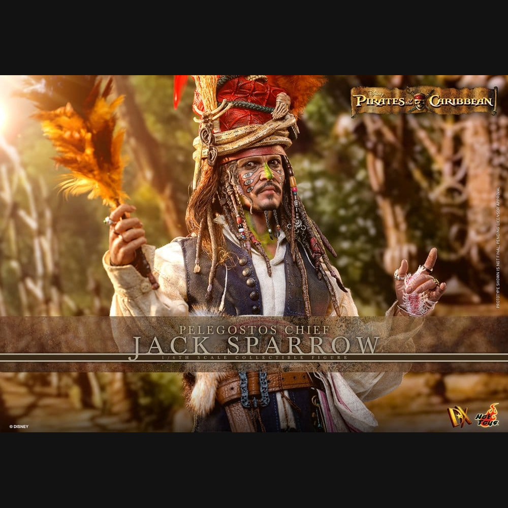 Hot Toys Fluch der Karibik 2 - Jack Sparrow Häuptling von Pelegostos DX 1/6 Actionfigur