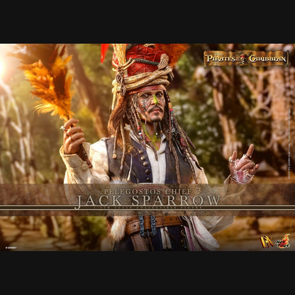 Hot Toys Fluch der Karibik 2 - Jack Sparrow Häuptling von Pelegostos DX 1/6 Actionfigur