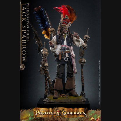 Hot Toys Fluch der Karibik 2 - Jack Sparrow Häuptling von Pelegostos DX 1/6 Actionfigur