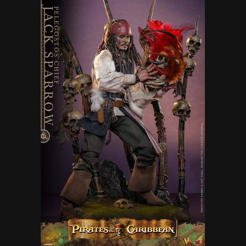 Hot Toys Fluch der Karibik 2 - Jack Sparrow Häuptling von Pelegostos DX 1/6 Actionfigur