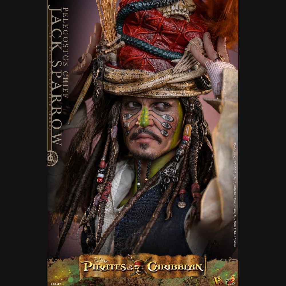 Hot Toys Fluch der Karibik 2 - Jack Sparrow Häuptling von Pelegostos DX 1/6 Actionfigur