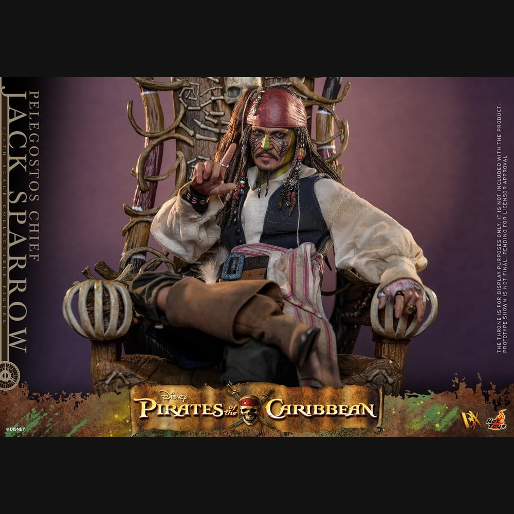 Hot Toys Fluch der Karibik 2 - Jack Sparrow Häuptling von Pelegostos DX 1/6 Actionfigur