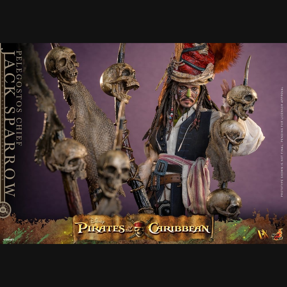 Hot Toys Fluch der Karibik 2 - Jack Sparrow Häuptling von Pelegostos DX 1/6 Actionfigur