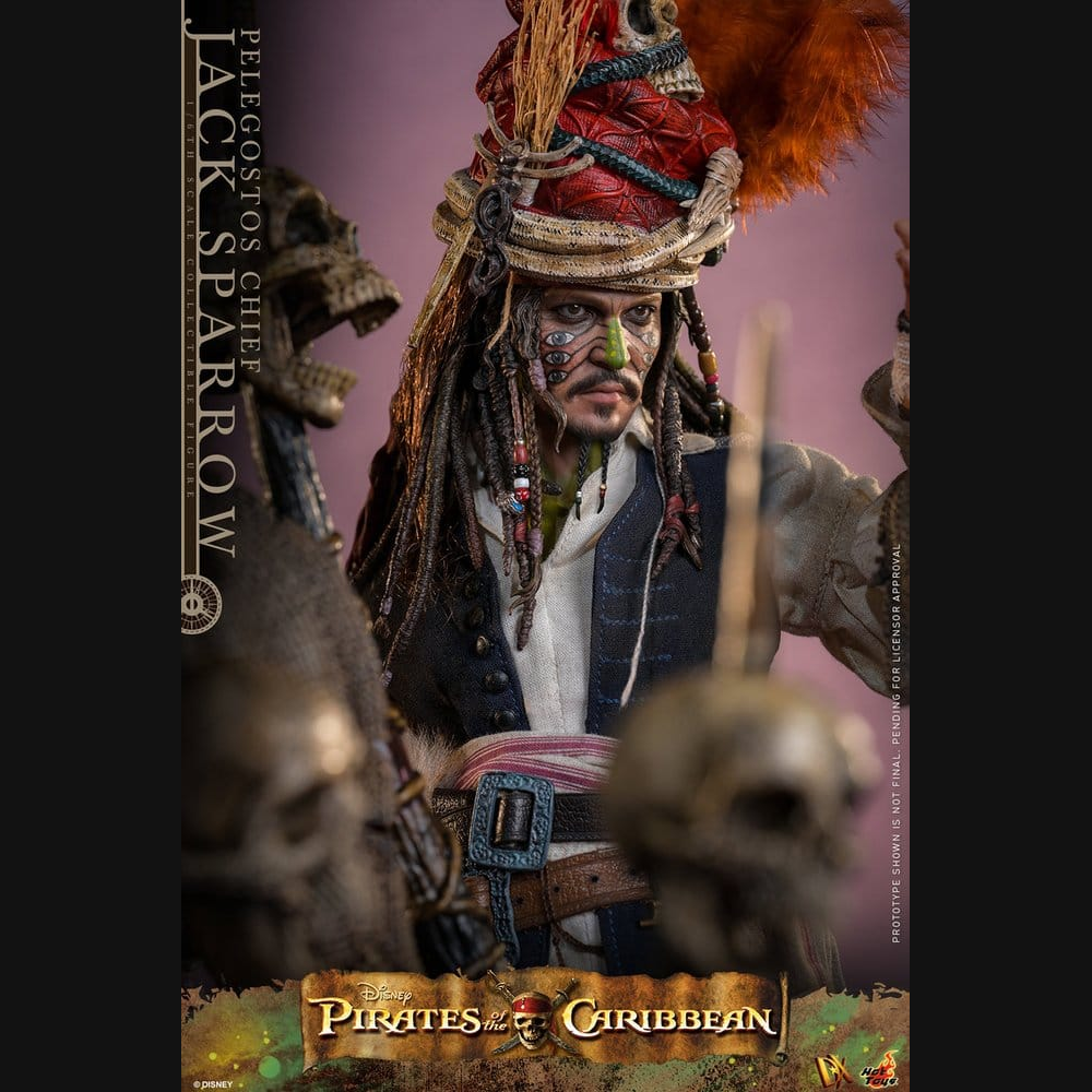 Hot Toys Fluch der Karibik 2 - Jack Sparrow Häuptling von Pelegostos DX 1/6 Actionfigur