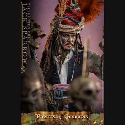 Hot Toys Fluch der Karibik 2 - Jack Sparrow Häuptling von Pelegostos DX 1/6 Actionfigur