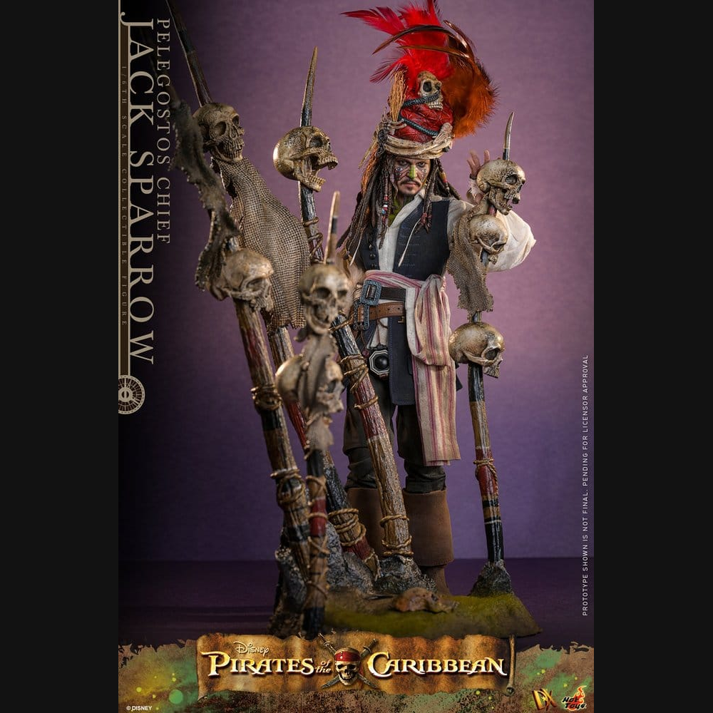 Hot Toys Fluch der Karibik 2 - Jack Sparrow Häuptling von Pelegostos DX 1/6 Actionfigur