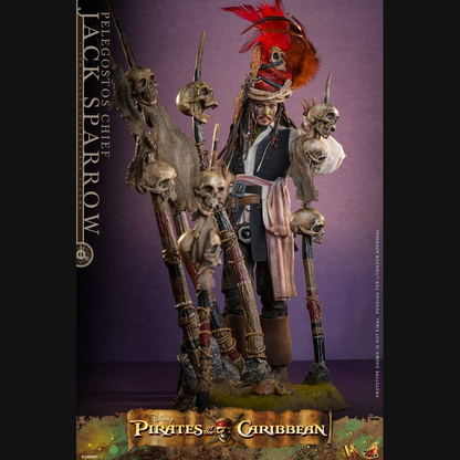 Hot Toys Fluch der Karibik 2 - Jack Sparrow Häuptling von Pelegostos DX 1/6 Actionfigur