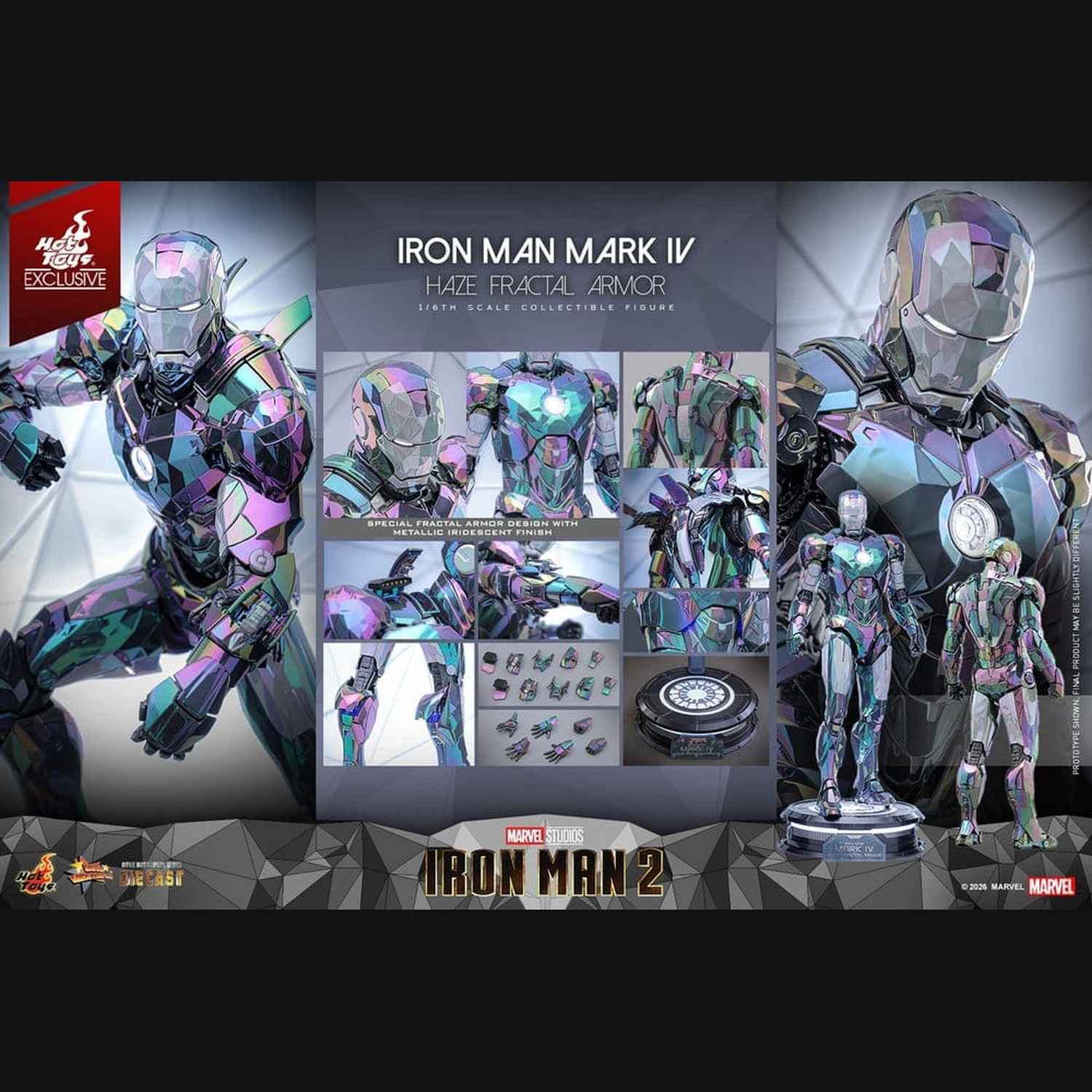Hot Toys Iron Man 2 - Iron Man Mark IV (Haze Fractal Armor) Masterpiece 1/6 Actionfigur