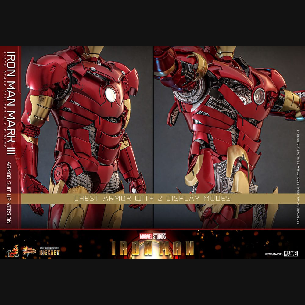 Hot Toys Marvel: Iron Man - Iron Man Mark III (Armor Suit Up) Masterpiece Diecast 1/6 Actionfigur