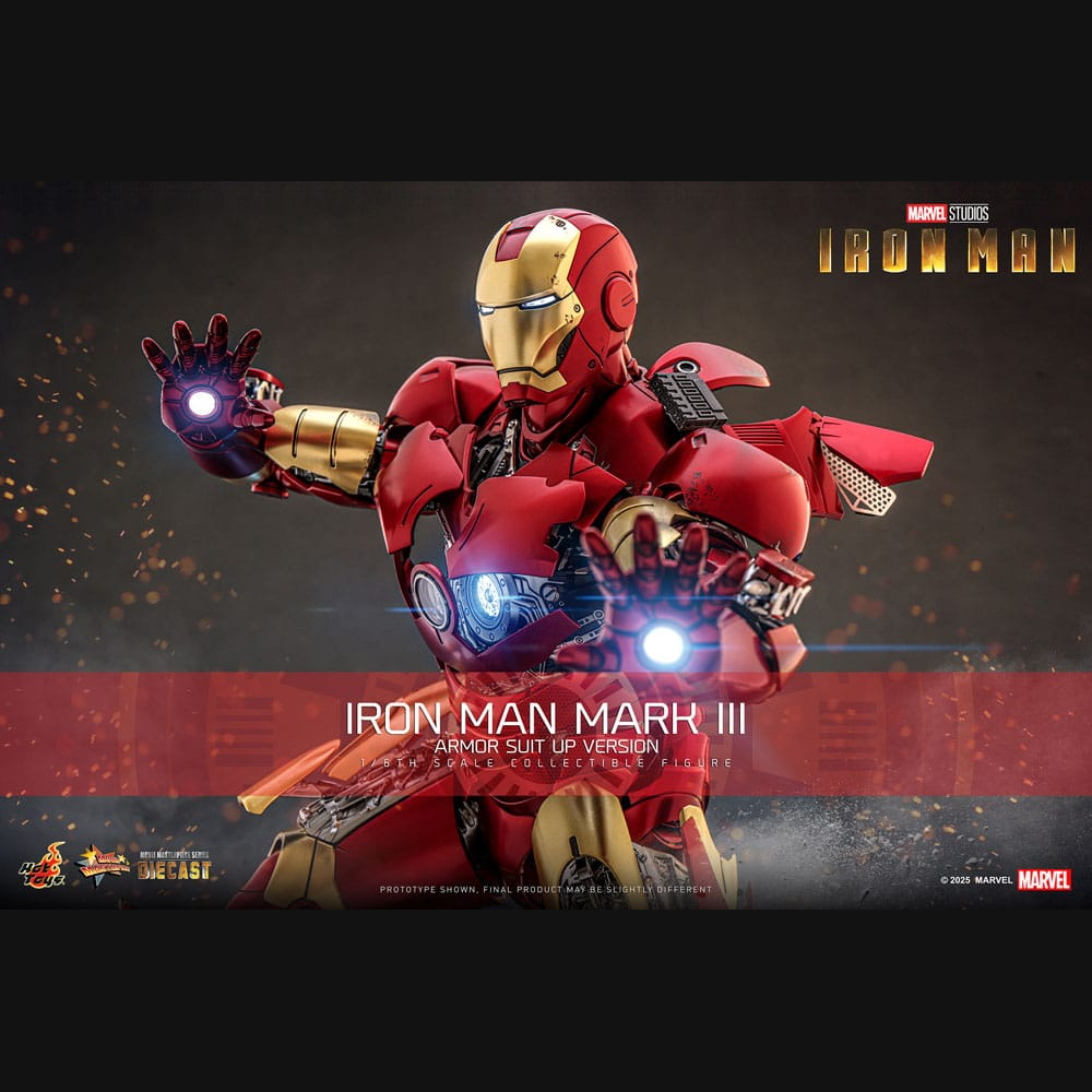 Hot Toys Marvel: Iron Man - Iron Man Mark III (Armor Suit Up) Masterpiece Diecast 1/6 Actionfigur
