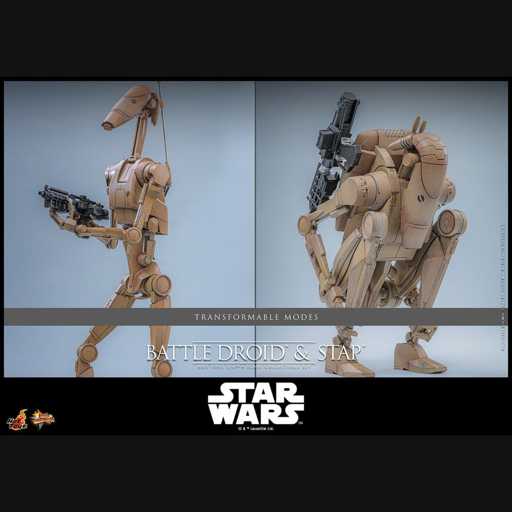 Hot Toys Star Wars: Episode I - Battle Droid & STAP Masterpiece 1/6 Actionfiguren Set