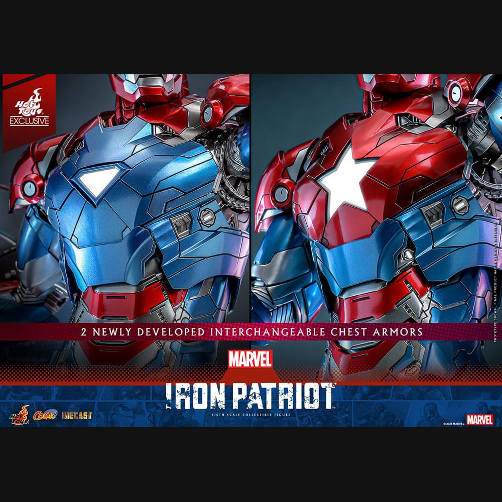 Hot Toys Marvel: Iron Man - Iron Patriot Masterpiece Diecast 1/6 Actionfigur