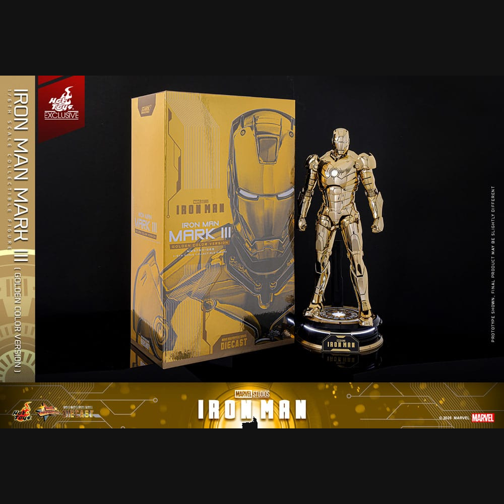 Hot Toys Marvel: Iron Man - Iron Man Mark III (Gold) Masterpiece Diecast 1/6 Actionfigur