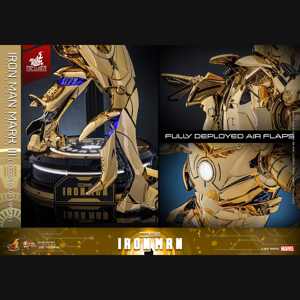 Hot Toys Marvel: Iron Man - Iron Man Mark III (Gold) Masterpiece Diecast 1/6 Actionfigur