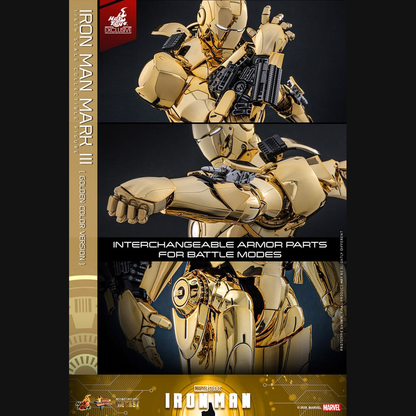 Hot Toys Marvel: Iron Man - Iron Man Mark III (Gold) Masterpiece Diecast 1/6 Actionfigur