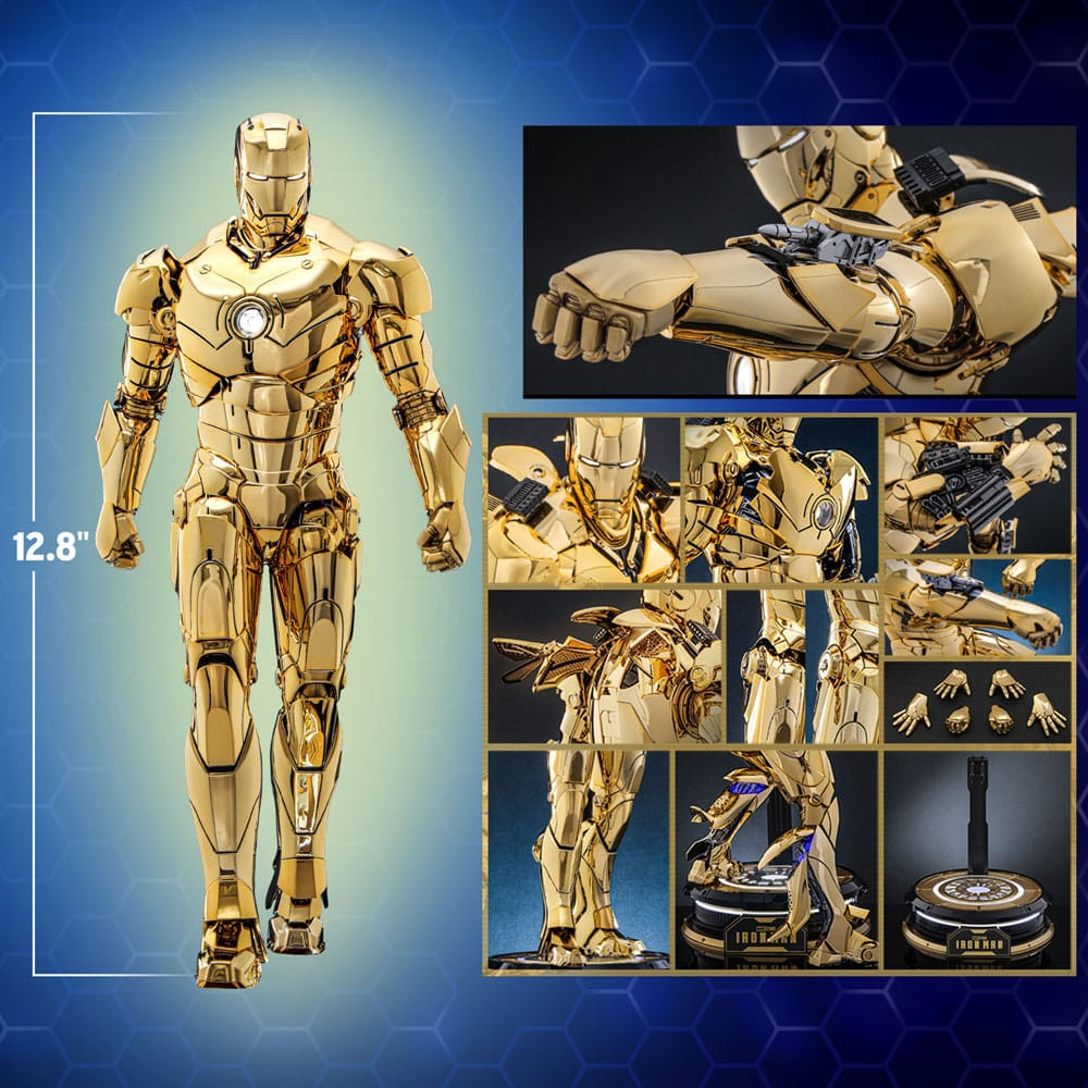 Hot Toys Marvel: Iron Man - Iron Man Mark III (Gold) Masterpiece Diecast 1/6 Actionfigur