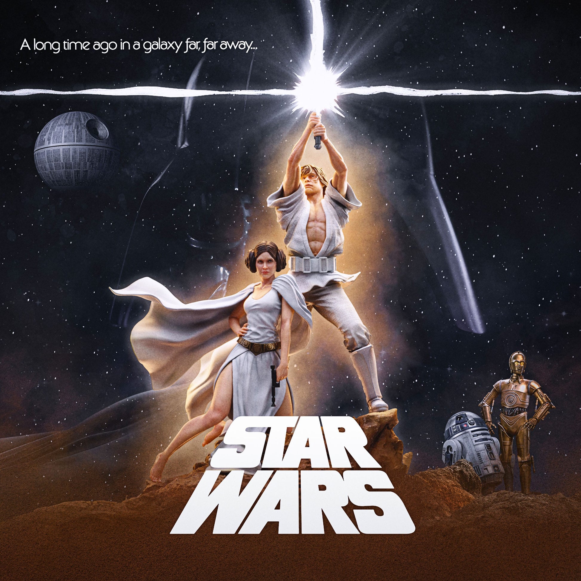 Iron Studios Star Wars - Luke und Leia Deluxe Art Scale 1/10 - Statue