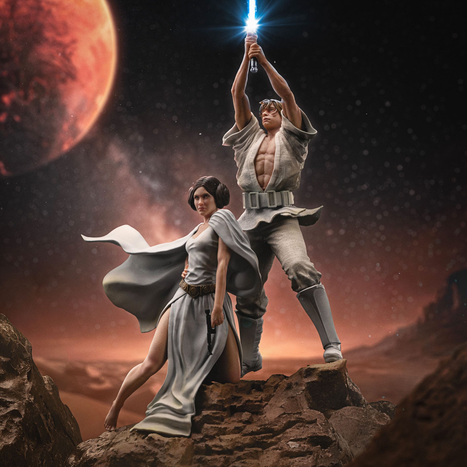 Iron Studios Star Wars - Luke und Leia Deluxe Art Scale 1/10 - Statue